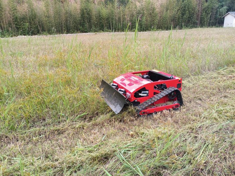 hybrid electric battery walking speed 0~6Km/h remote controlled mower with tracks