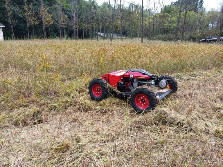 hybrid self-charging battery powered adjustable blade height by remote control brush mower