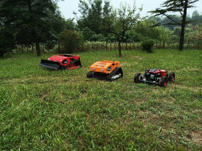 4 stroke gasoline engine self-charging battery powered remote control grass cutter lawn mower