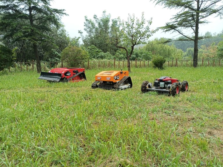 China made track mower low price for sale, chinese best remote controlled grass cutter