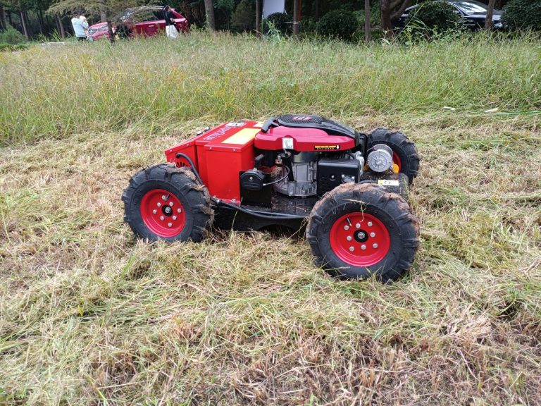 hybrid self charging backup battery zero turn remote operated field and brush mower