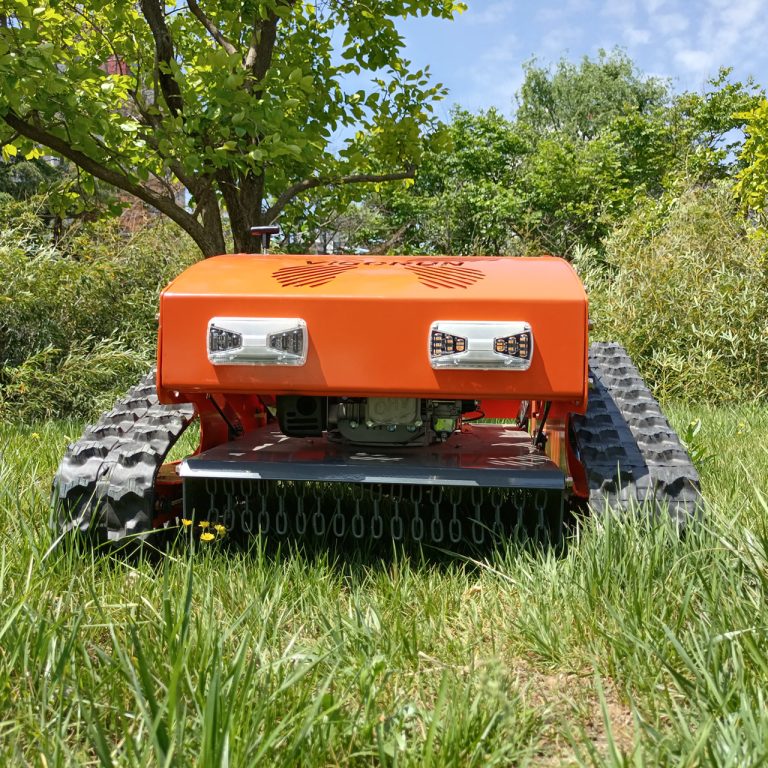 strong power petrol engine zero turn remotely controlled field grass cutting machine