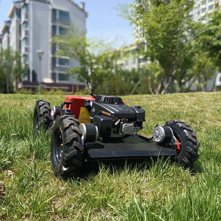 petrol travel speed 0~6Km/h 360 degree rotation wireless radio control lawn mower