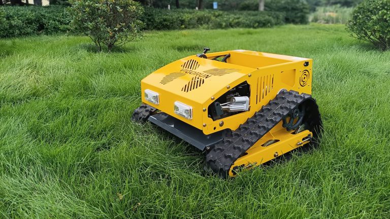 hybrid adjustable mowing height 20 inch cutting blade wireless radio control robot lawn mower