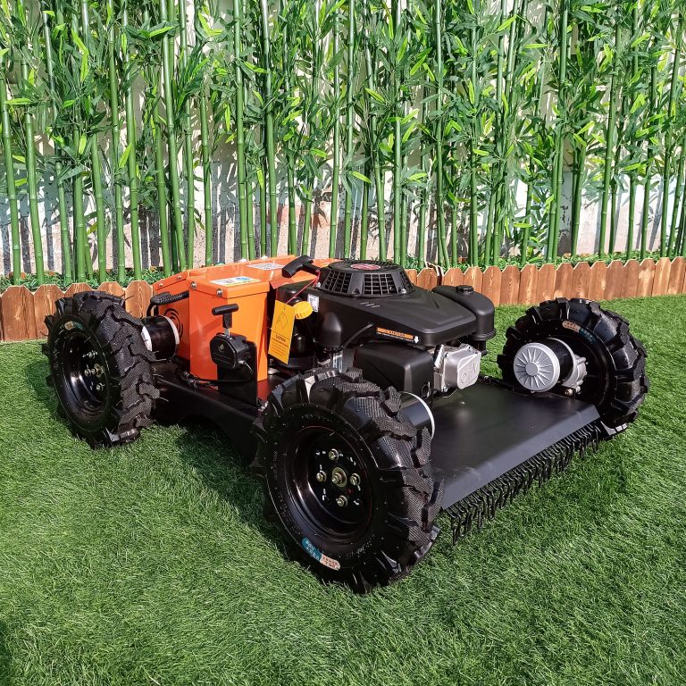 China made industrial remote control lawn mower low price for sale, chinese best track mower